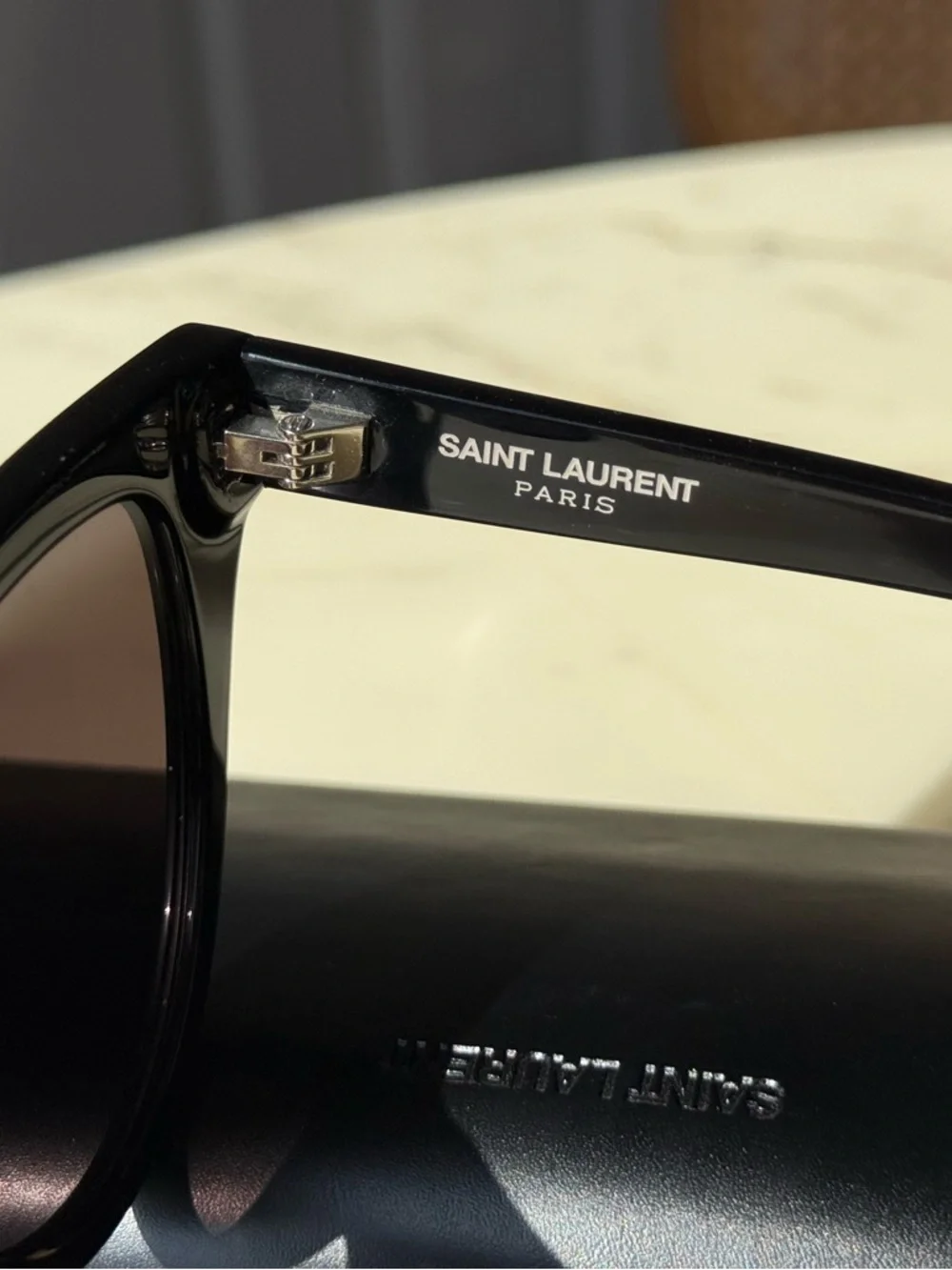 NEW Saint Laurent Black Cat-Eye Sunglasses - Picture 3 of 6
